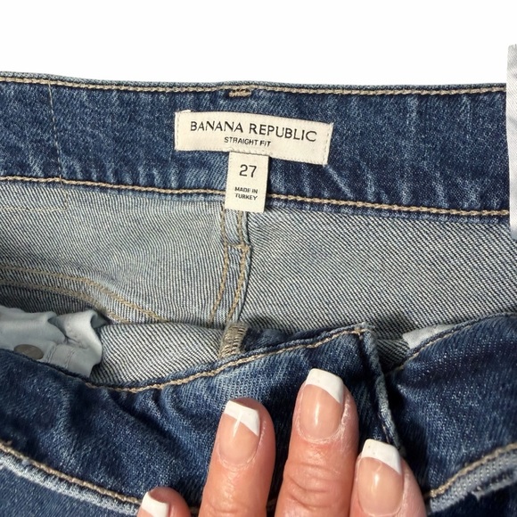 Banana Republic Dark Blue Ankle Straight Fit Jeans Sz 27 - Picture 9 of 10